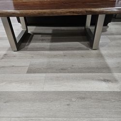 Live edge industrial modern coffee and side table set