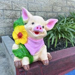 Piggy Bank With Flower 