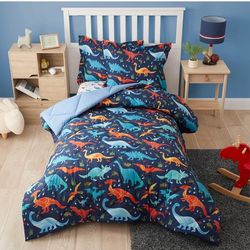 PPOLCA Queen Dinosaur Kids Bedding Set for Boys, 3 Pieces Queen Dinosaur Kids Comforter Sets.