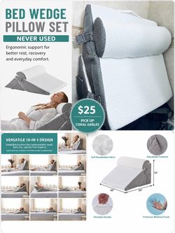 Bed Wedge Pillow Set – Never Used