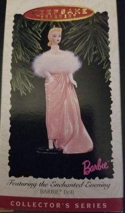 1996 Hallmark Keepsake Ornament featuring the classic "Enchanted Evening" Barbie doll.