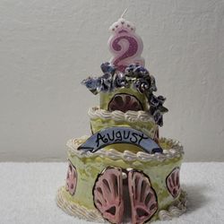 Ceramic Cake Topper/Centerpiece. Mermaid/Sea Shells. Birthday Party Decoration.
