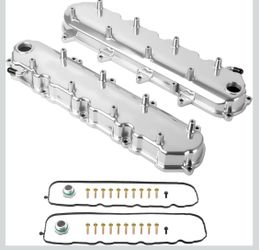 Polished Cast Aluminum Tall Valve Covers with Coil Compatible with GM LT Engine LT1 LT4 5.3 6.2 L83 L86