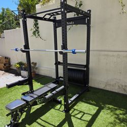 New Vesta Pr3000 Squat Rack | 230lbs Bumper plates | Adjustable Bench | Barbell | Plus Attachments Seen | FREE DELIVERY 🚚