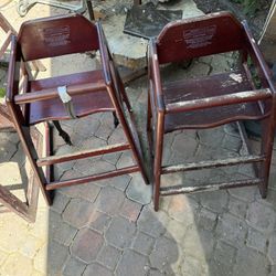 Five Wooden High chairs 