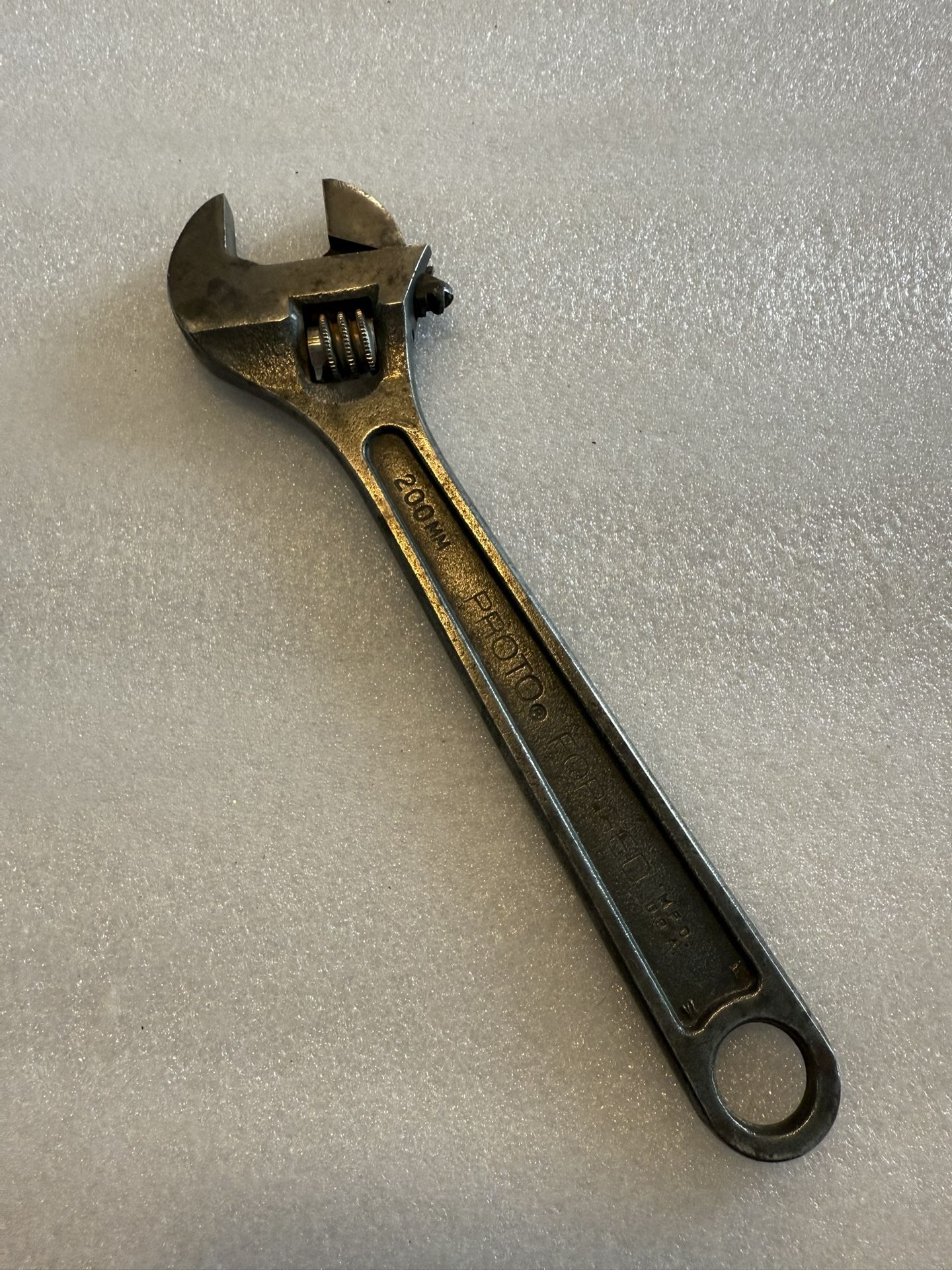 Vintage Proto Tools 8” 200mm Adjustable Wrench #708S MADE IN USA