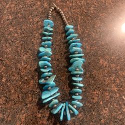 Beautiful Native American Navajo Silver And Large Pieces Of Beautiful Turquoises 