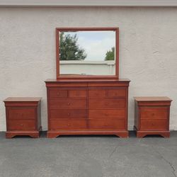 Dresser Bedroom Set Bureau Mirror Highboy Nightstands