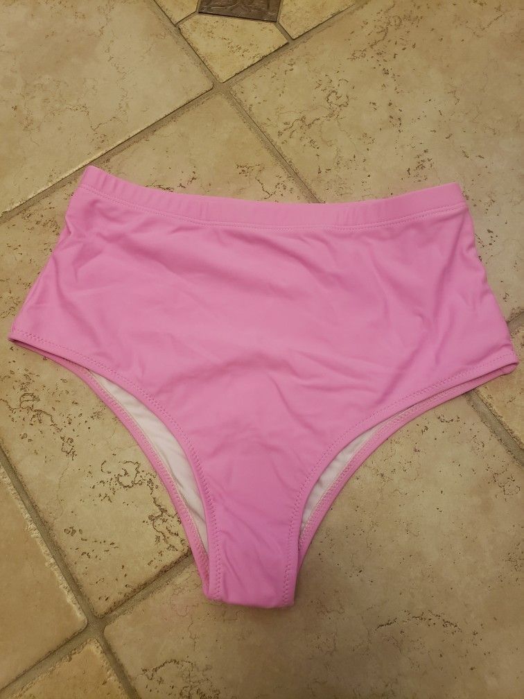 High waist pink bikini bottoms New