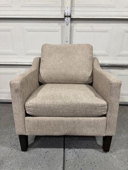 Upholstered Accent Chair with Wood Legs