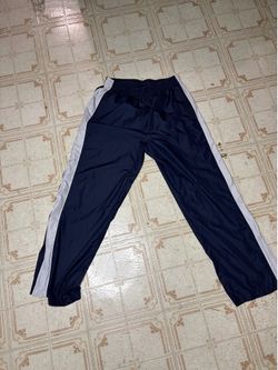 Champs Sports Men's Nylon Track Pants Navy/White Striped Drawstring XL