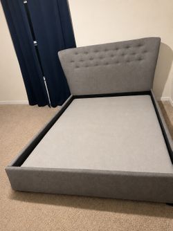 Queen Bed Frame w/ Blue LED Lights –