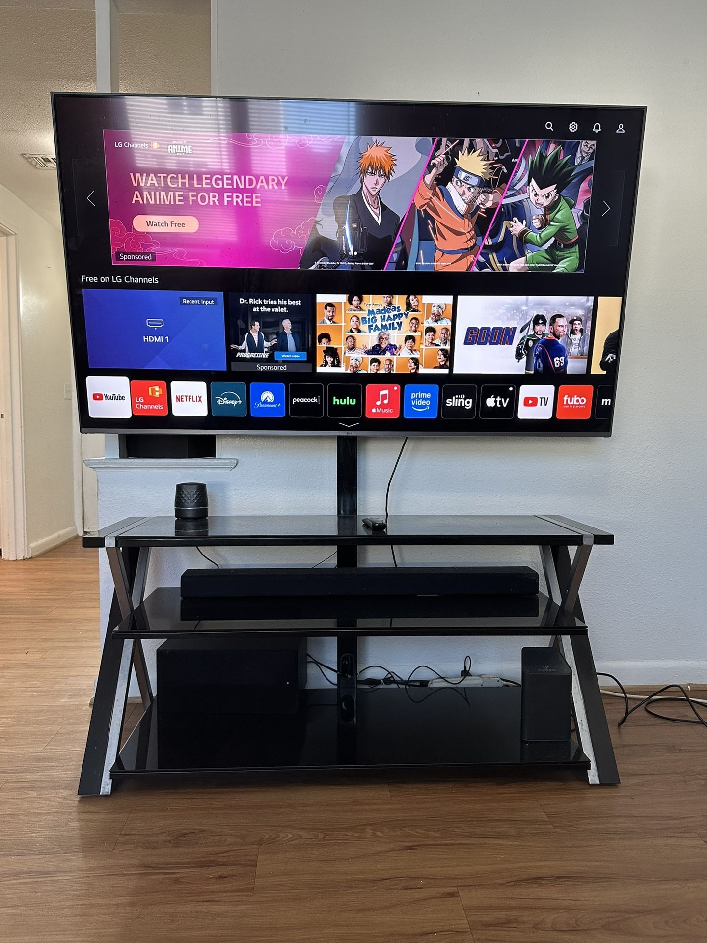 LG Tv and Sound Bar With Subwoofer