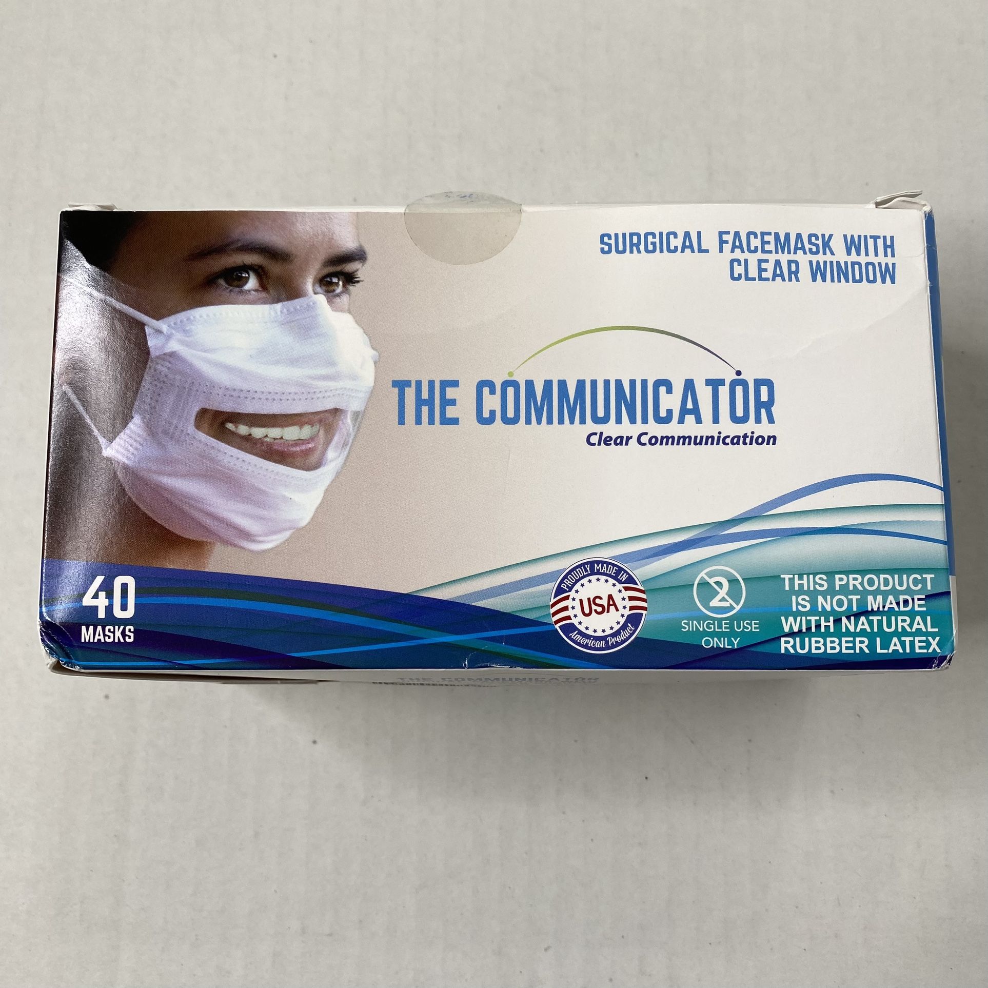 The Communicator Surgical Facemask With Clear Window Box Of 40 NEW