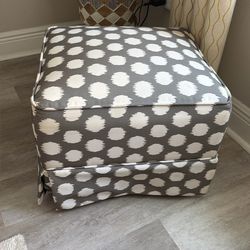 Polka Dot Upholstered Ottoman