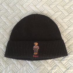 Men Black Polo Ralph Lauren Beanie 