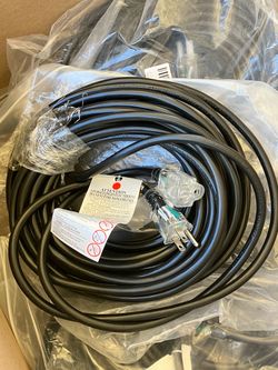 50ft 14AWG Heavy Duty Extension Cord, 14/3 SJTW Outdoor, Waterproof, Power Cable, Black