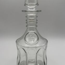 Vintage Glass Liquor Decanter with Stopper, “Estd 1870” on Bottle