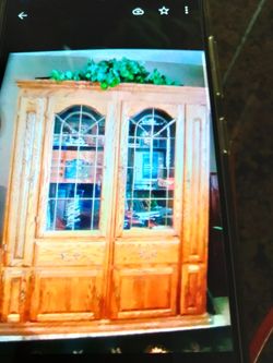 Yes, I have a nice oak cabinets.They go together or you can split them apart.They have shelves on one side that pull out to put your CDS or your movie