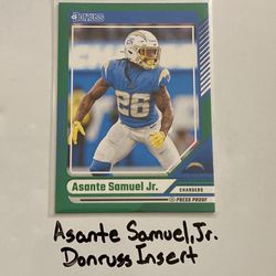 Asante Samuel,Jr. Los Angeles Chargers CB Donruss Short Print Insert Card. 