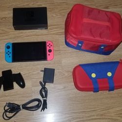 Nintendo Switch Bundle With Mario Cases