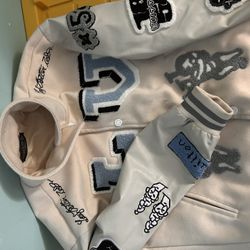 Louis Vuitton 22AW Multi Patch Mixed Leather Varsity Blouson Jacket