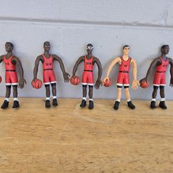 Complete Set (5) Vintage Hot Properties 6" Bendable Chicago Bulls Figures 1990s SCOTTIE PIPPEN