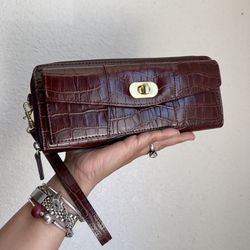 Womens Brown Faux Leather 