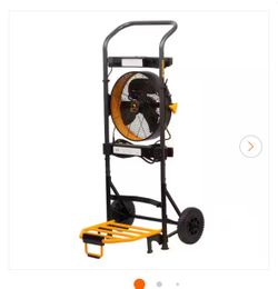 BRAND NEW IN BOX MULE 5-in-1 Mobile Workshop Integrated 3-Speed Fan LED Light Power Strip Tool Caddy and 300 lbs. Capacity Hand Truck
