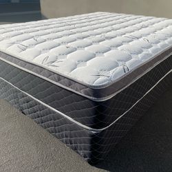 Cal King Bamboo Orthopedic Pillow Top Mattress And Boxspring!