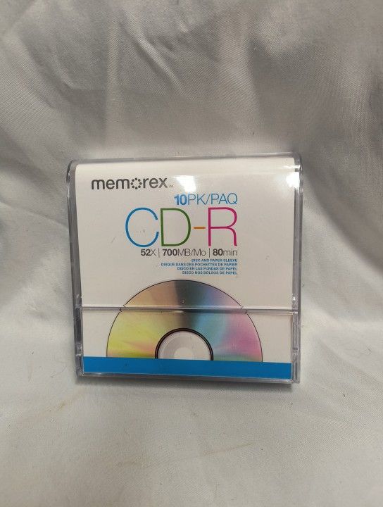 Memorex CD-R 52x 700MB 80 Min 9 Pack Blank Discs In Paper Sleeve - 9 PACK