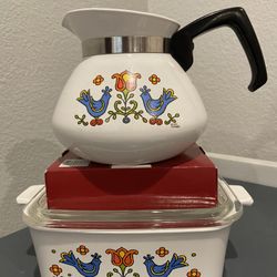 Corning Ware Country Festival Set. Casserole And Tea Kettle 