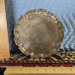 Scalloped Edge Silver Plate English Tray