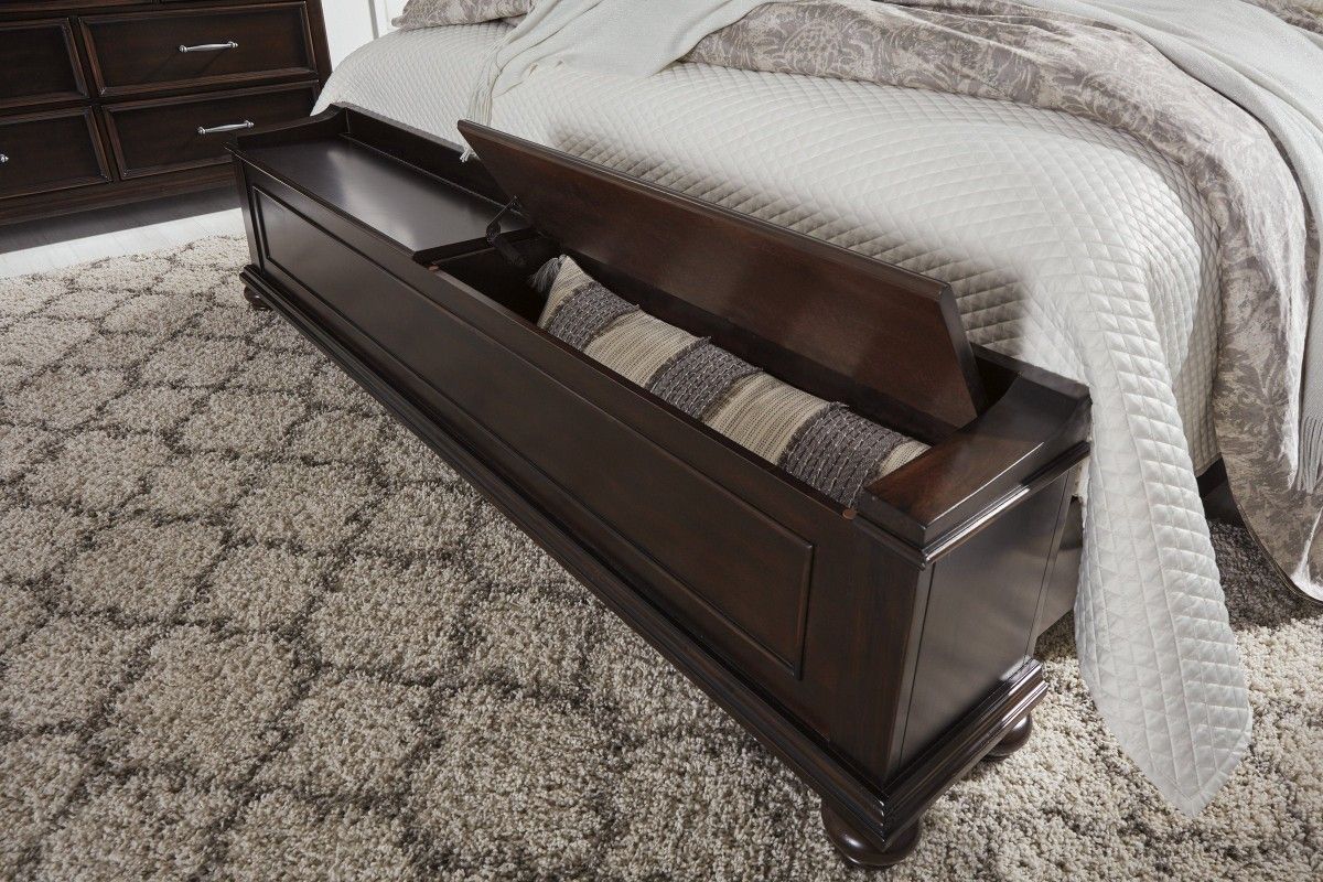 Brynhurst Dark Brown Upholstered Storage Bedroom Set🛏️4 Piece Price !!!(QB/D/M/N)💒