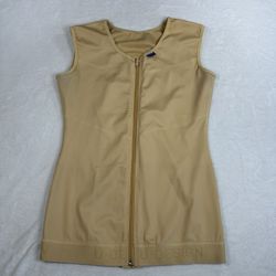 U-Design Shapewear Vest Womens Large Nude Compression Tank Zip Front Body Shaper