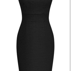 SMALL BLACK GRACE KARIN Women's Gorgeous Pencil Dress Cap Sleeve Tweed Pencil Dress for Work