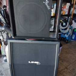 Line 6 Guitar Cab And Fender Bass Cab 
