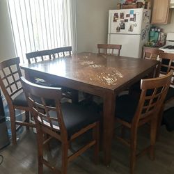 High Table & Chairs With 8 Chairs 