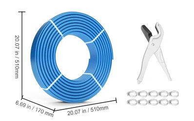 😀 VEVOR PEX-B Pipe 2 Rolls of 1/2 Inch X 300 Feet,Oxygen Barrier Flexible Pipe Tubing,Red&Blue for Hydronic Radiant EVOH Floor Heating, Water Plumbin