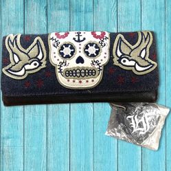 Brand New Loungefly Wallet Sugar Skull Day Of The Dead Dia De Los Muertos