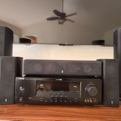Yamaha Receiver with Surround Sound Speakers And Subwoofer