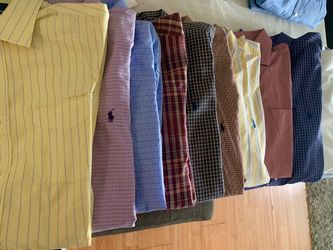 Polo shirts long sleeve size large $35 each. Fontainbleau area