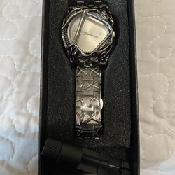 Custom Silver Alabaster Industries Watch Y2K Alien Style