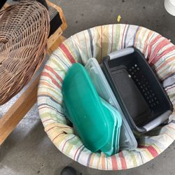 Laundry Basket Full Of Storage Bins