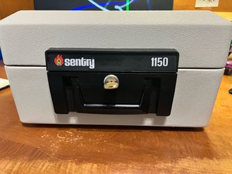 Sentry 1150 Fireproof Waterproof Lock Box Safe Chest w/ Key - Portable -