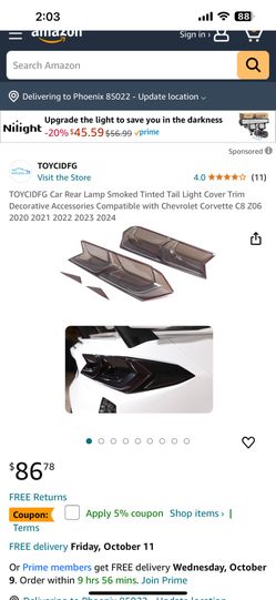 Tinted Tail Light Cover