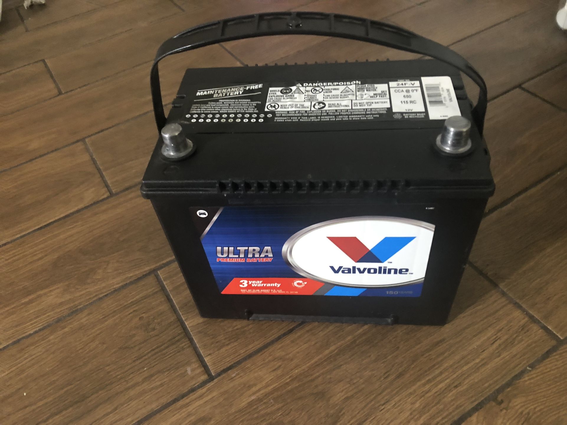 Valvoline 24F-V CCA 650 TRUCK BATTERY