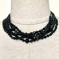 White House Black Market Black Multi Strand Necklace 