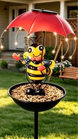Brand new Set of a Bumble Bee Bird Feeder and a Red Bird Water/Bath