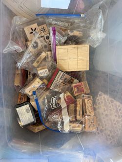 Large bin of stamps/scrapbooking stamps